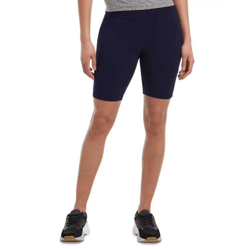 Hue Women's High Waist Blackout Cotton Bike Shorts Black Size M